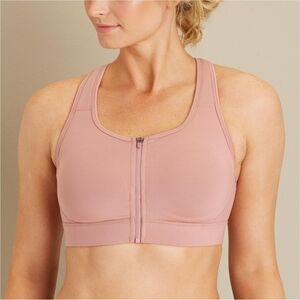 Duluth Traders Women's Hellrassiere Zip Front Work Bra Wireless Sports Sz 22W